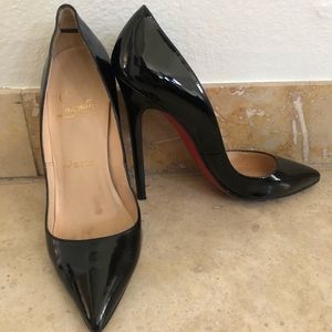 Red Christian Louboutin patent leather pumps 37